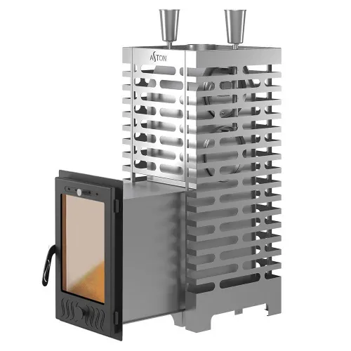 Печь дровяная ASTON 24 INOX (ИНОКС) (310М) Long (Лонг) стекло