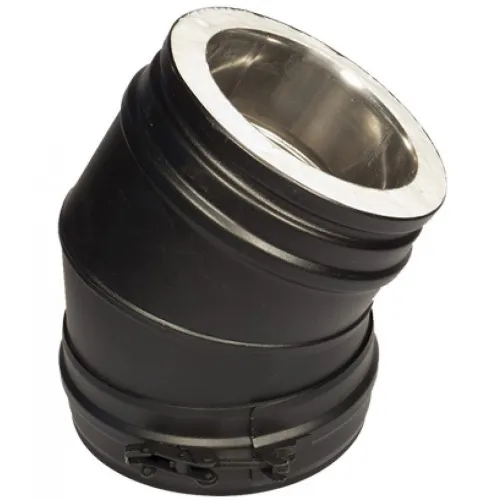 Отвод 45° Schiedel Permetr d150х200 (444/0,5мм+оцинк. краш./0,6мм) черн.