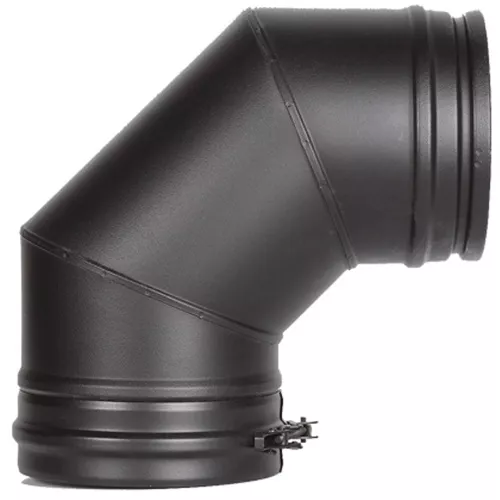 Отвод 90° Schiedel Permetr d150х200 (444/0,5мм+оцинк. краш./0,6мм) черн.