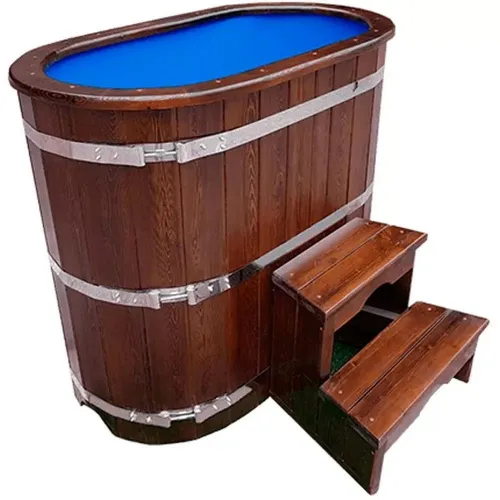 Купель НКЗ Standart кедр пластиковая вставка овальная d78*140  h 120, 4 см